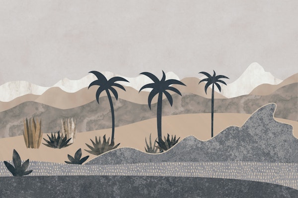 Desert Vibes Landscape Collage Art