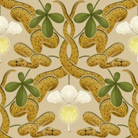 Snakes in the boabab tree beige papel pintado