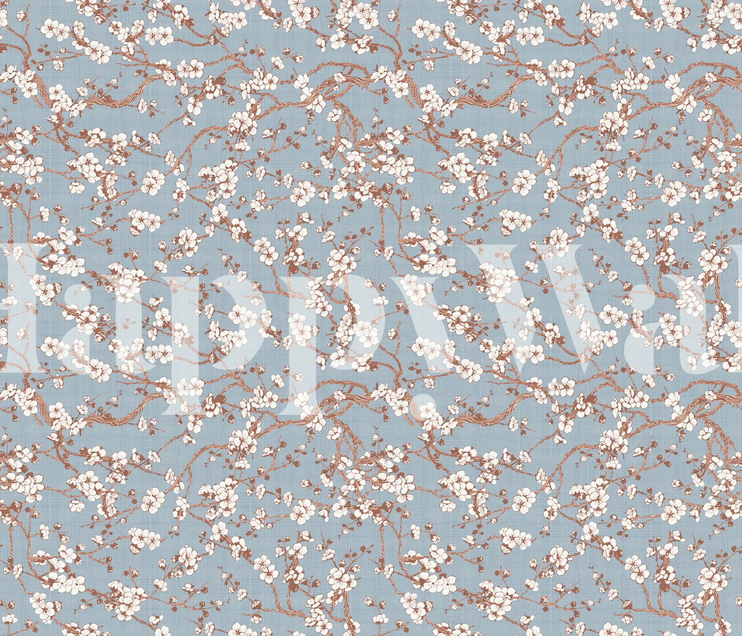 Fotomural flores de cerezo sobre fondo azul