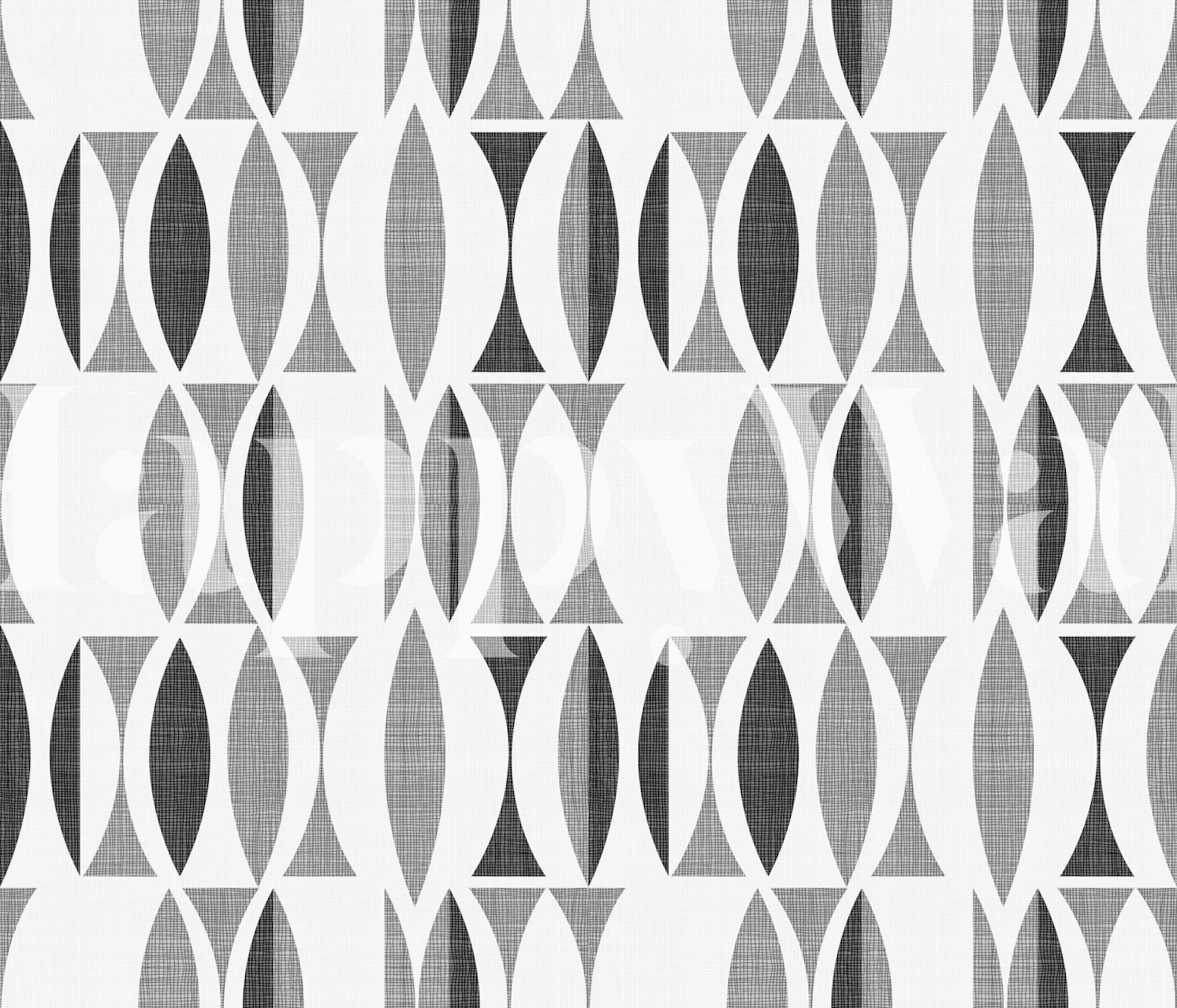 Geometric gray pattern wallpaper in a room