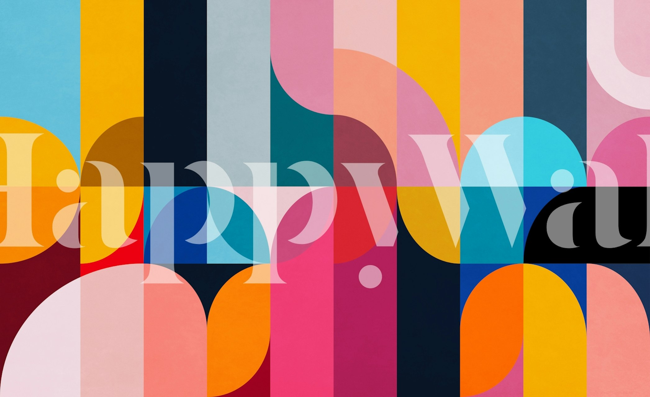 Colorful geometric patterns with curves and rectangles wallpaper