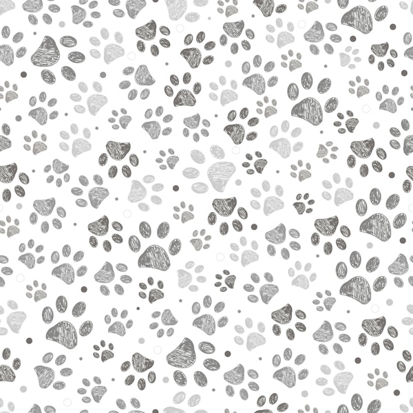 Grey paw print geometric shapes