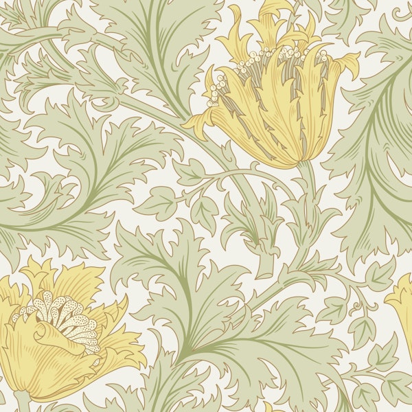Victorian Anemone pattern 3 Pale Yellow