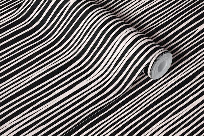 Striped Blackwallpaper roll