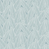 Line Art Leaves - Scandi Blue tapete