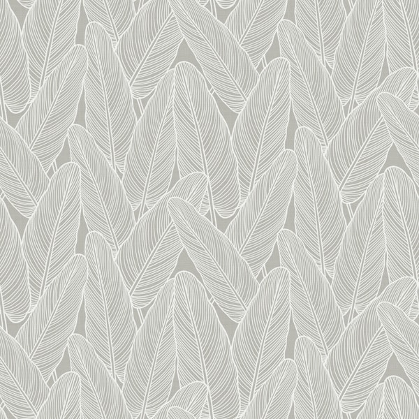 Tropical Banana Leaves - Gray