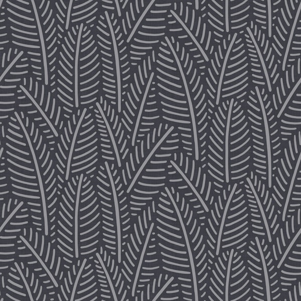 Herringbone Leaves - Black