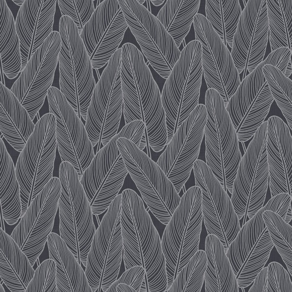 Tropical Banana Leaves - Black