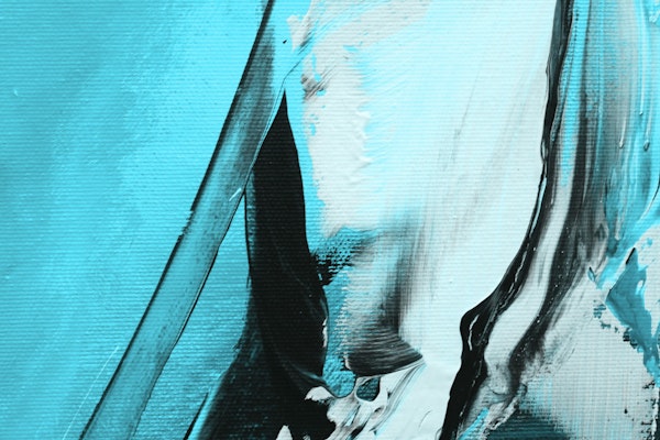 Turquoise Meets Black Abstract Art