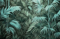 Mystic Jungle Tropical Escape Teal tapet