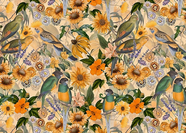 Vintage Parrots And Flowers