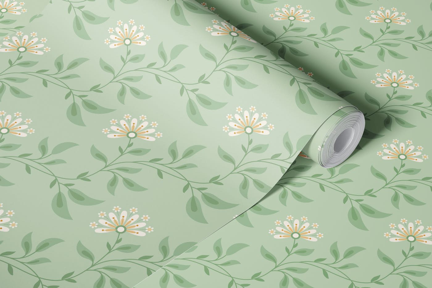 Trailing Floral, sagegreen, S wallpaper roll