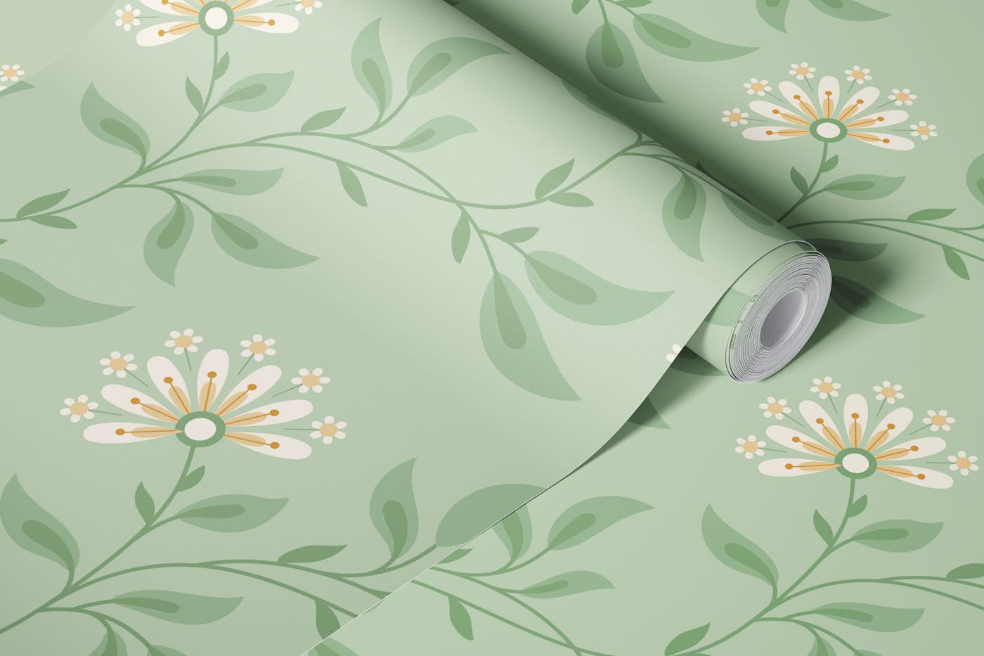 Trailing Floral, sagegreen, L wallpaper roll