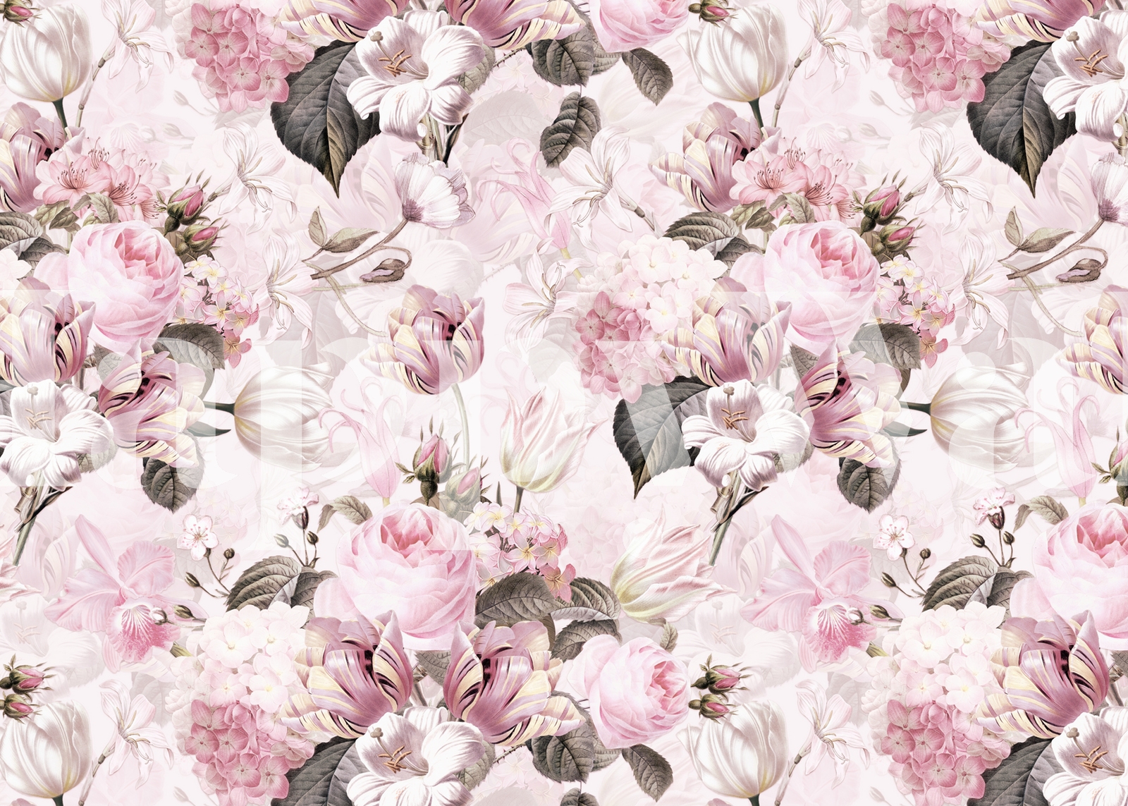 Buy Vintage Roses Tulip Bouquets wallpaper Free shipping