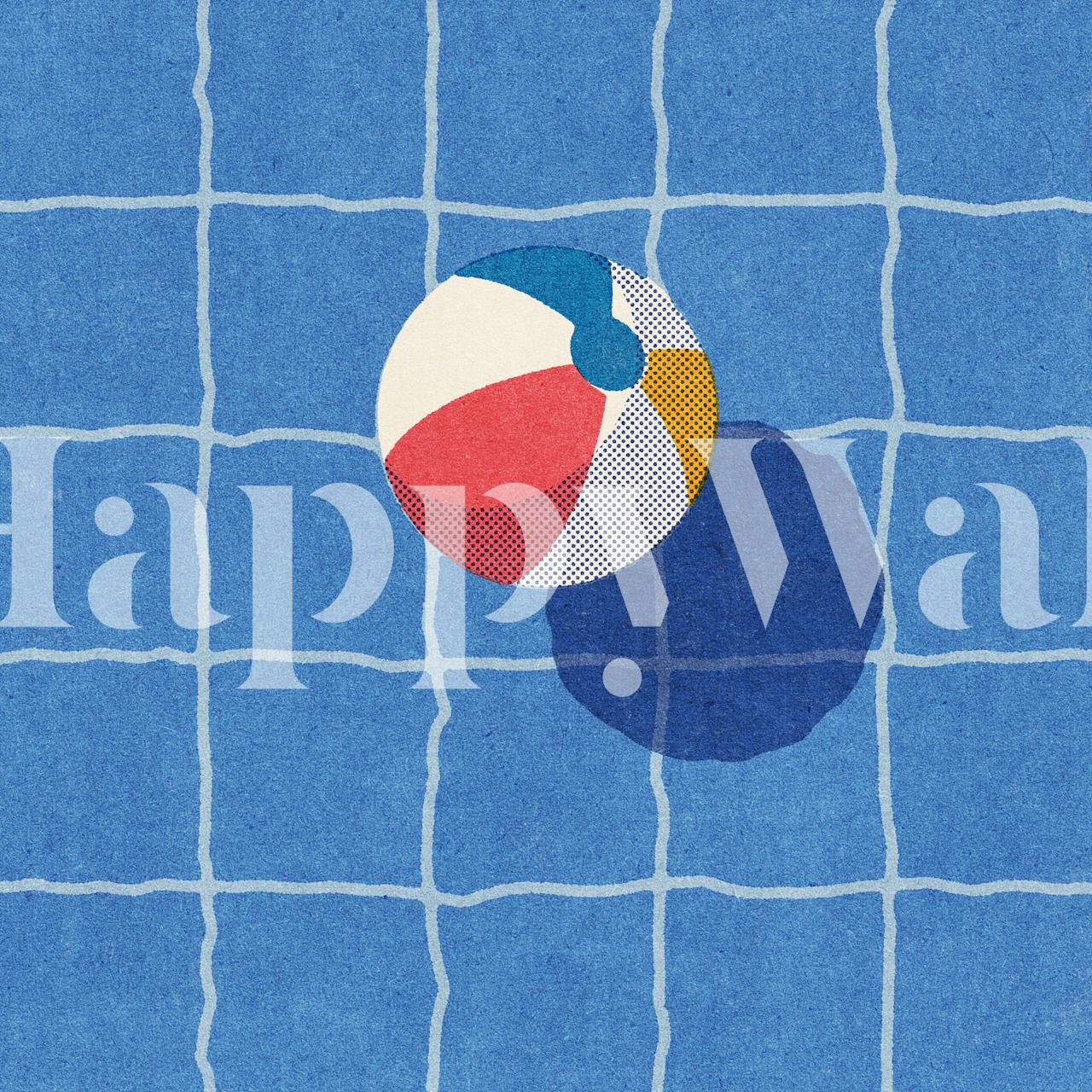 Beach ball wallpaper design in a room