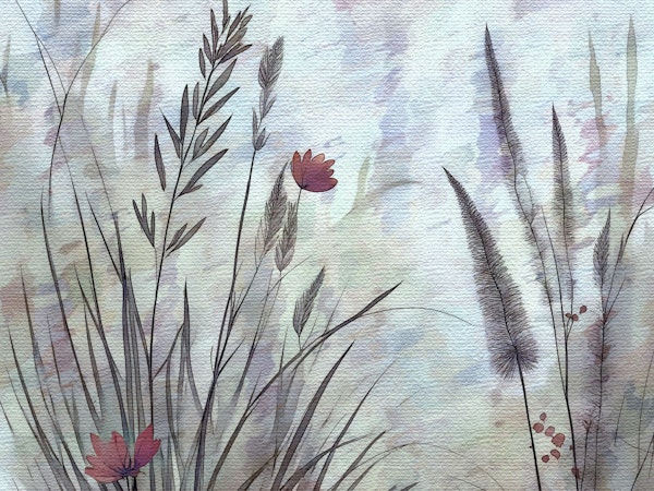 Whimsical Aqua Wildflowers