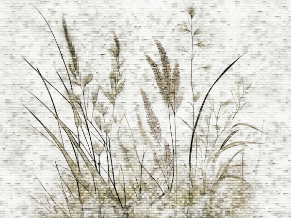 Neutral Natural Botanical Mosaic Tiles