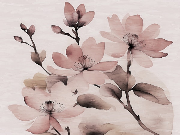 Antique Wabi Sabi Cherry Blossoms