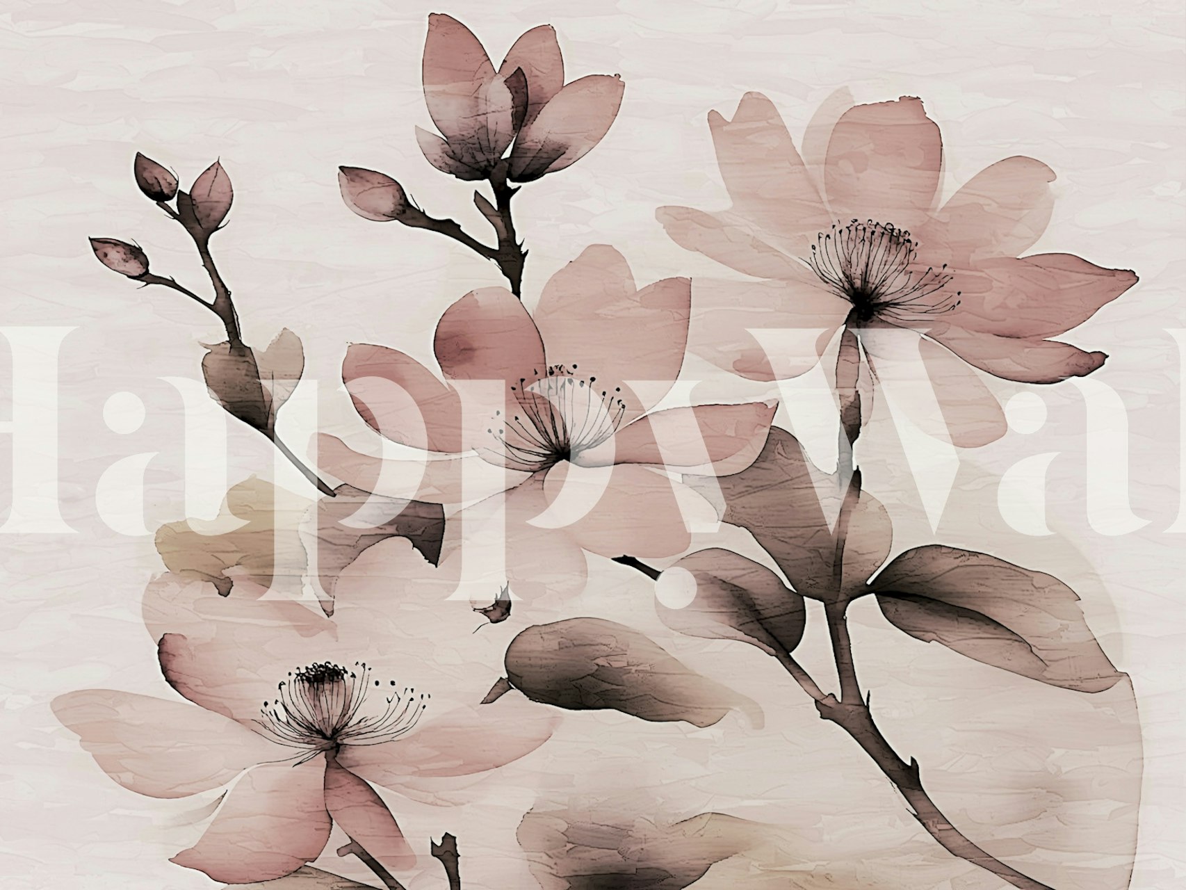 Antique Wabi Sabi Cherry Blossoms design della carta da parati