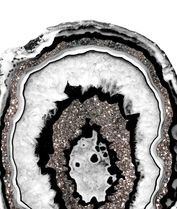 Gray Black White Agate 12a