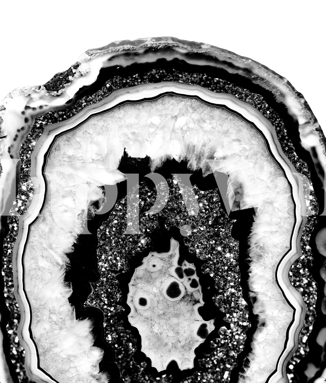 Papier peint Gray Black White Agate dans une pièce