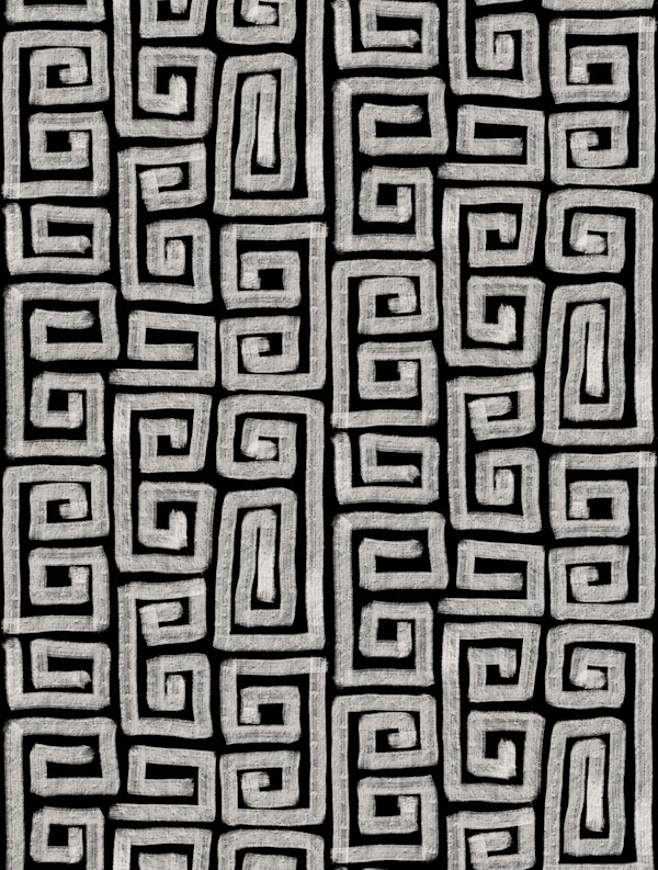 Handmade Painted Shapes Greek Black and White