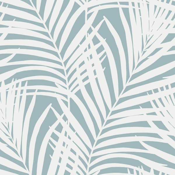 Coastal Palm Leaves - Scandi Blue 1