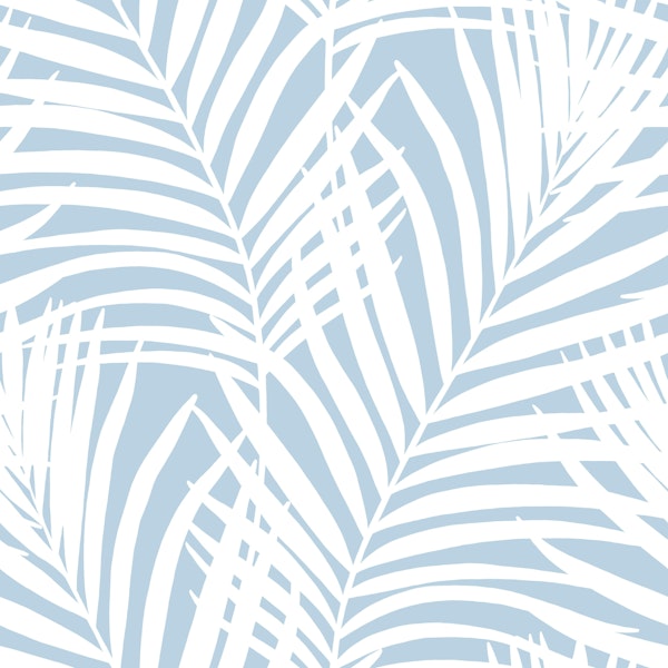 Coastal Palm Leaves - Air Blue 1