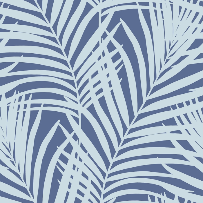 Coastal Palm Leaves - Blue Nova wallpaper | Happywall