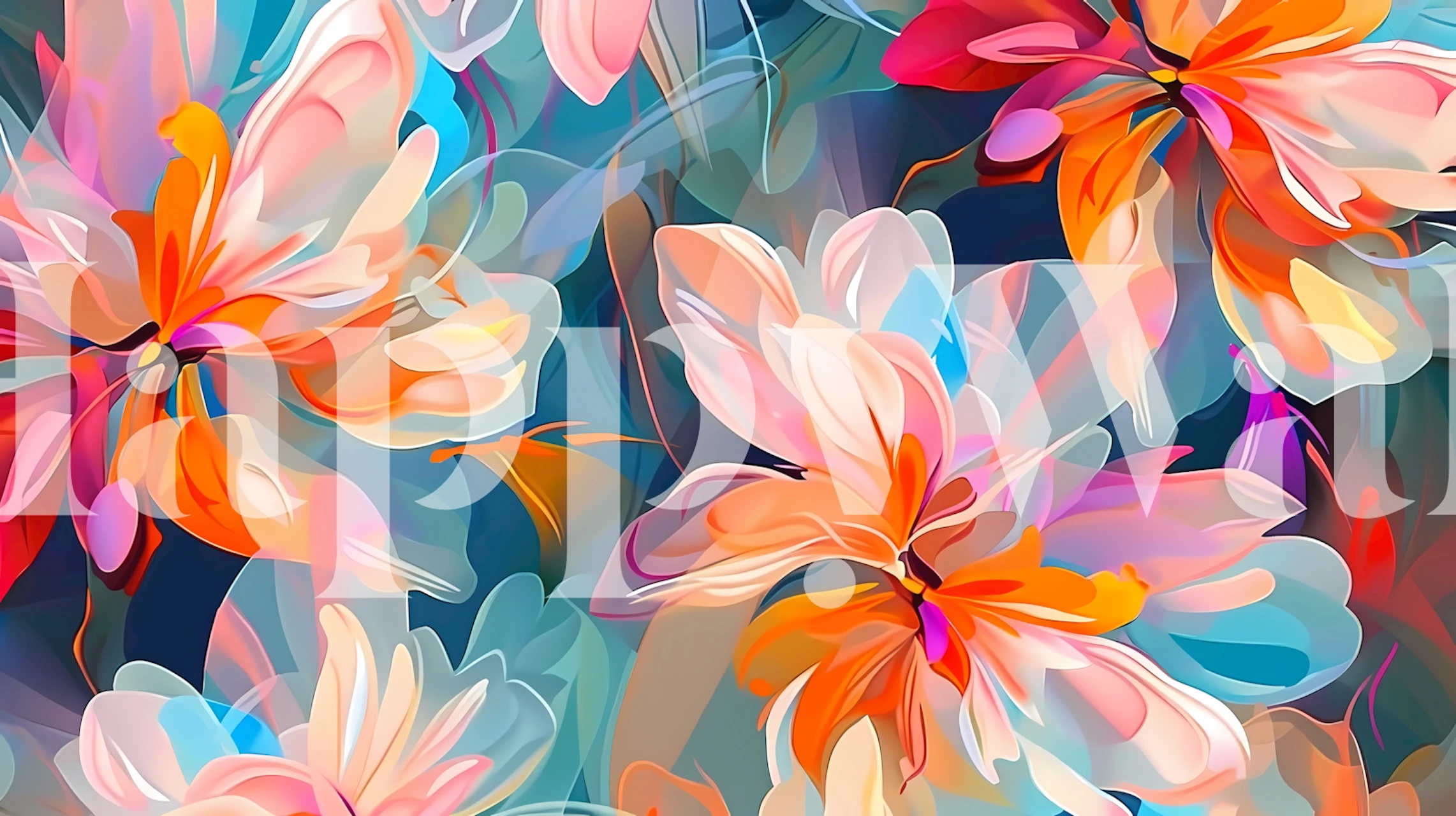 Colorful floral wallpaper design