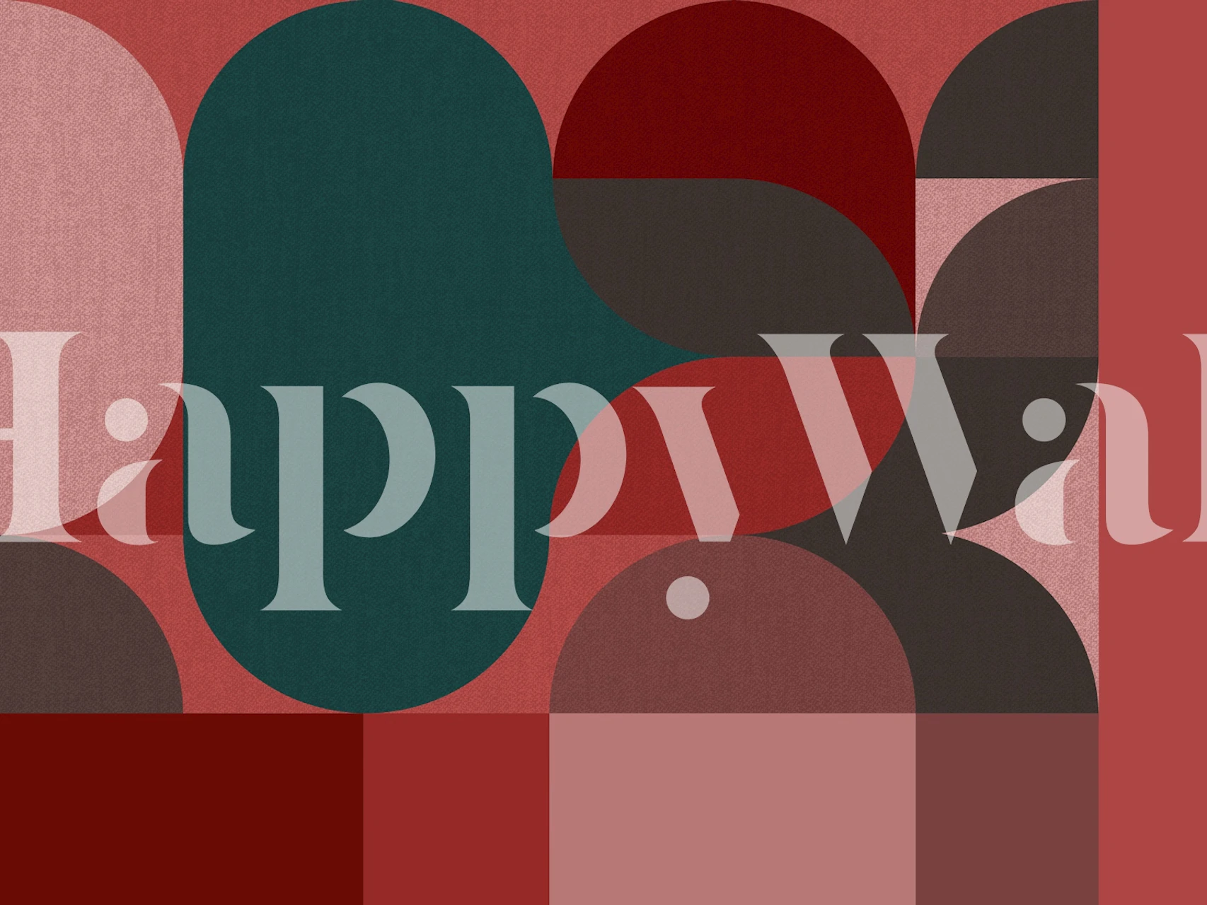 Geometric Modern Linen Coral wallpaper in a room