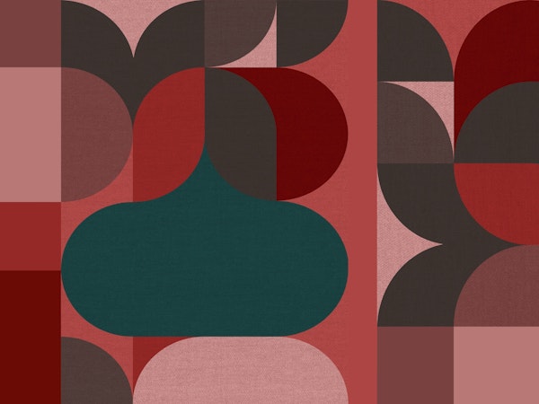 Retro Fabric Collage Coral