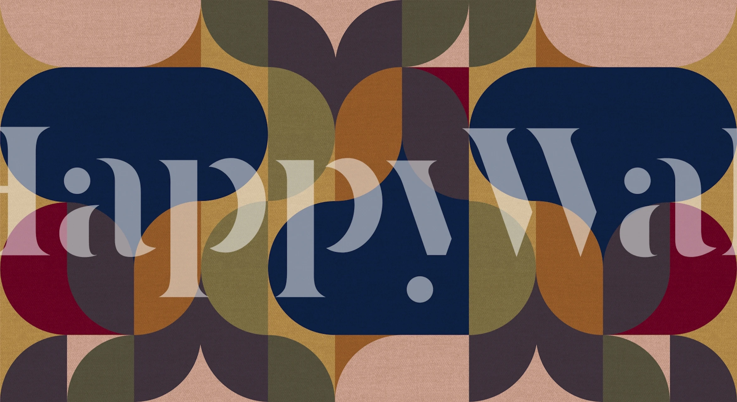 Retro Linen Collage Art Tapete in einem Raum