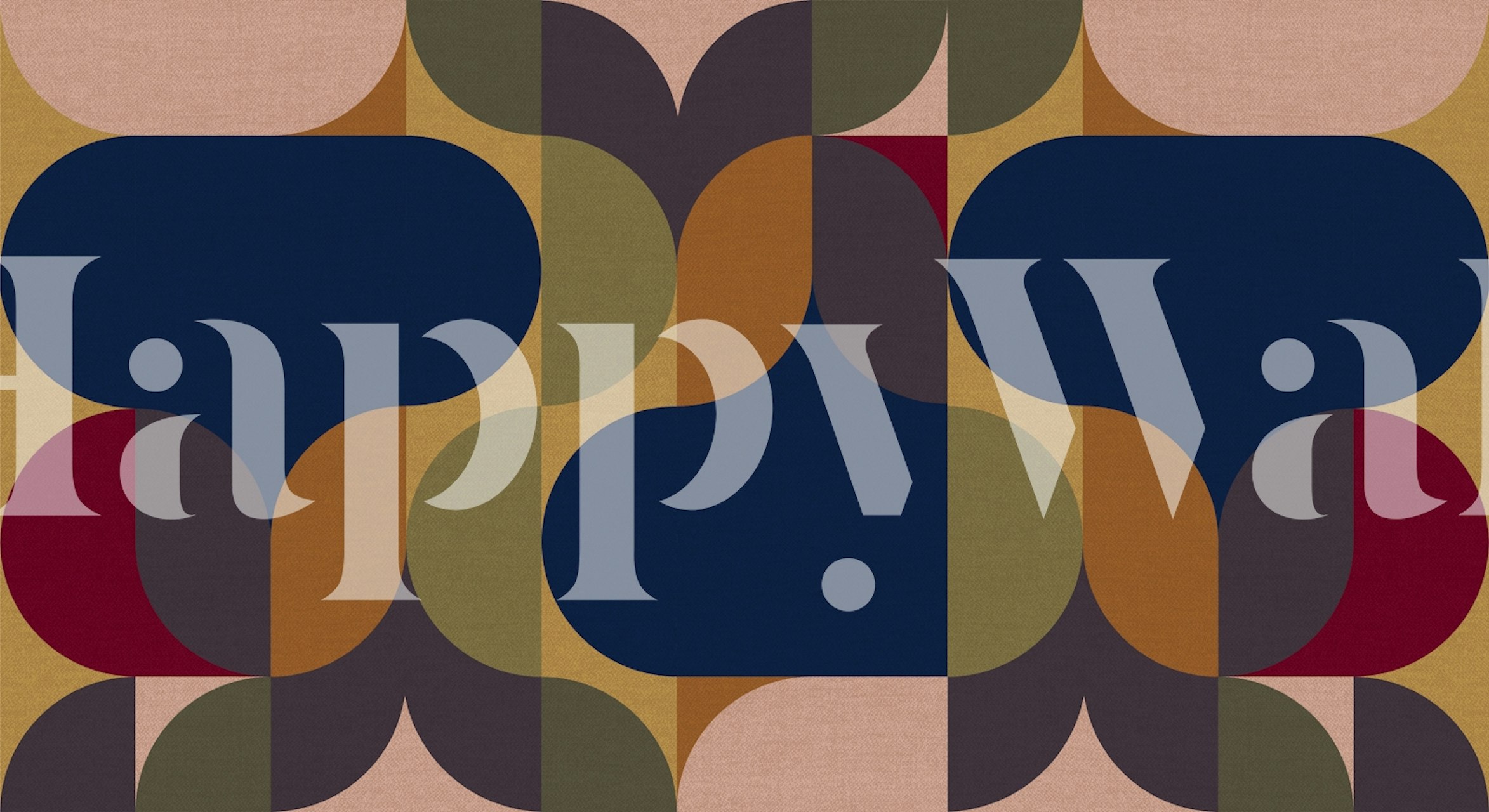 Retro Linen Collage Art wallpaper in a room