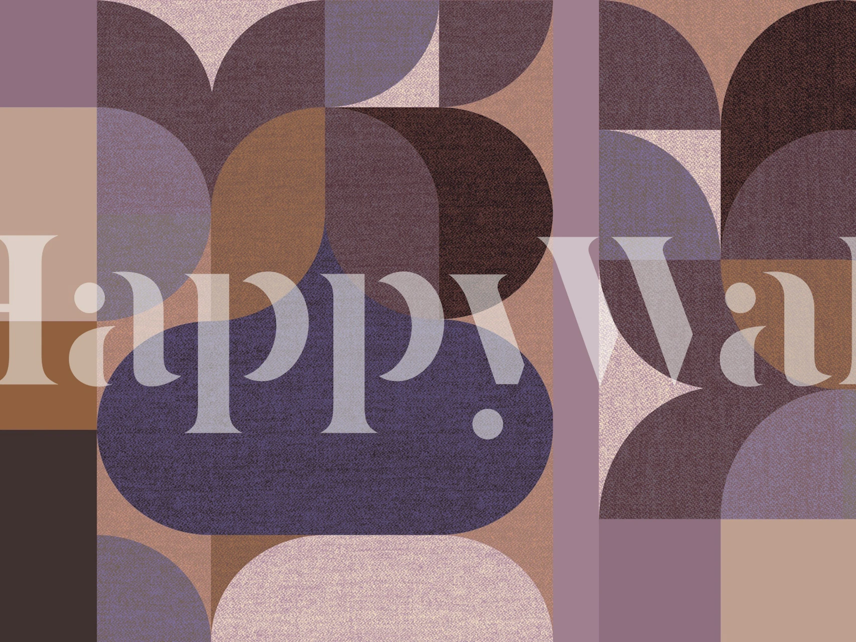 Geometric pattern in earthy tones of purple, brown and beige wallpaper