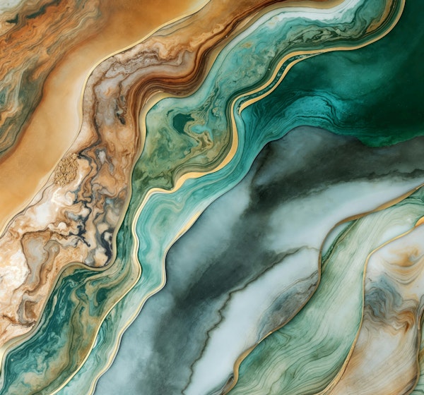 Marbled Luxury Abstract Ink Art