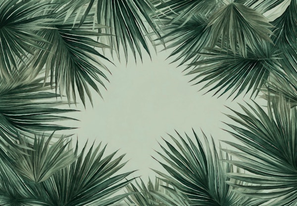 Green Tropical Palm Frond Frame