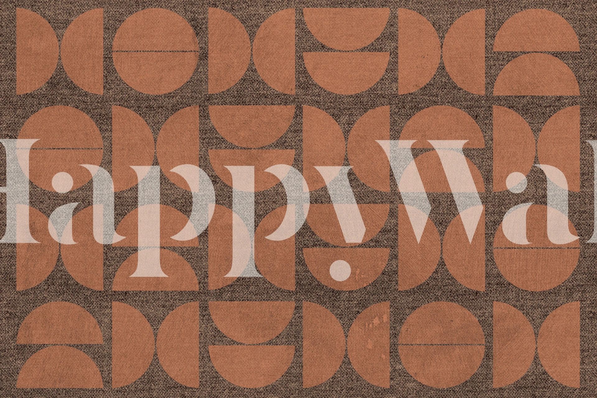 Tapeta Brown Mid Century Bauhaus v místnosti