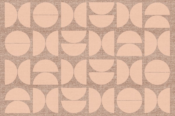 Beige Pink Mid Century Bauhaus Canvas