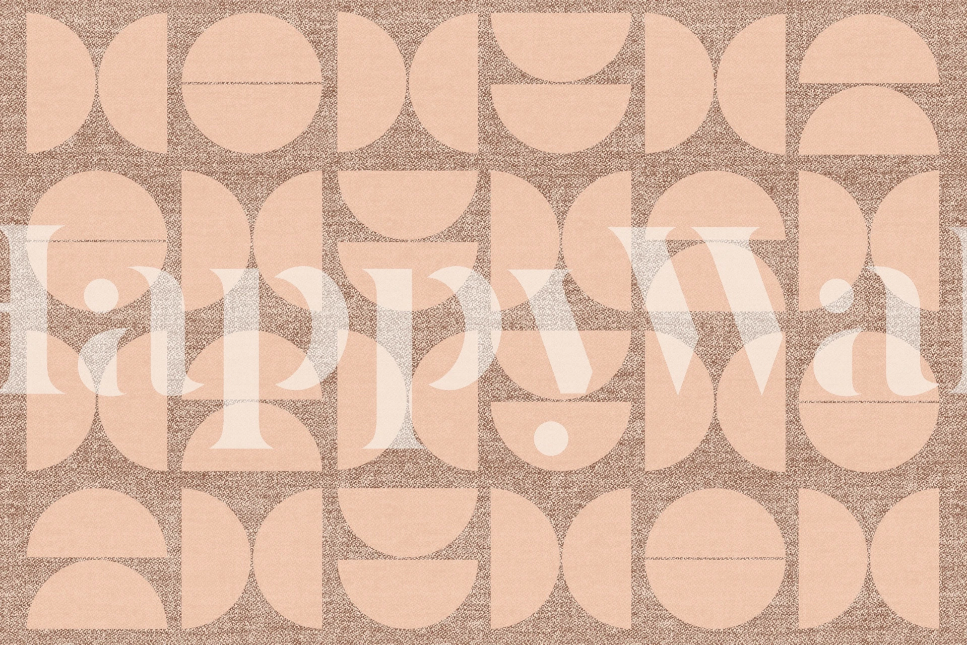 Beige pink mid century Bauhaus wallpaper in a room