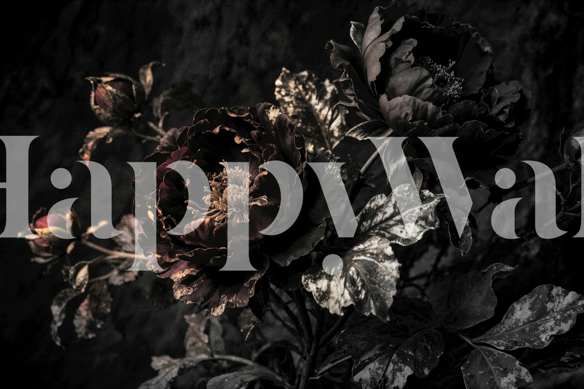 Moody Large Baroque Flower Grunge projekt tapety