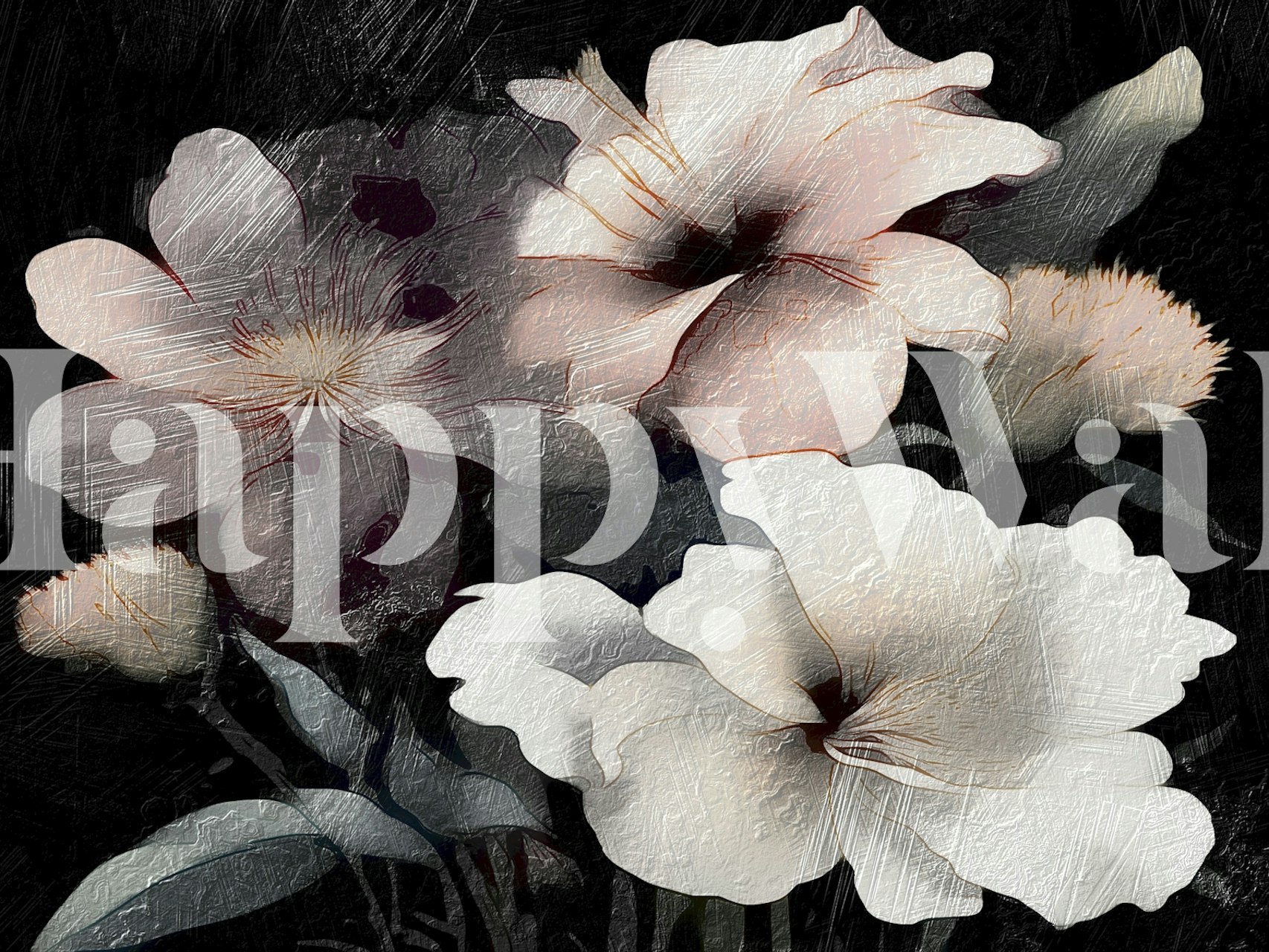 Moody Autumn Flowers tapet i et rom