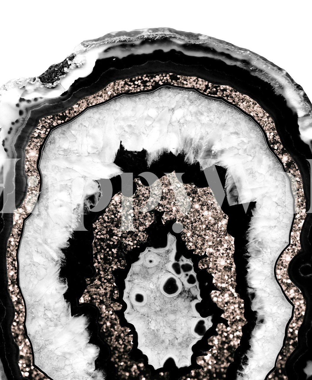 Gray Black White Agate wallpaper design in a room