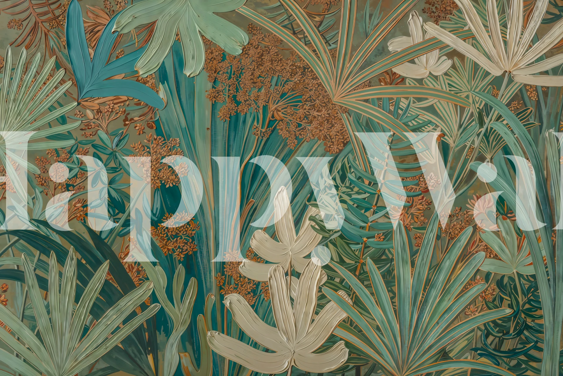 Colorful floral patterns in dark tones wallpaper