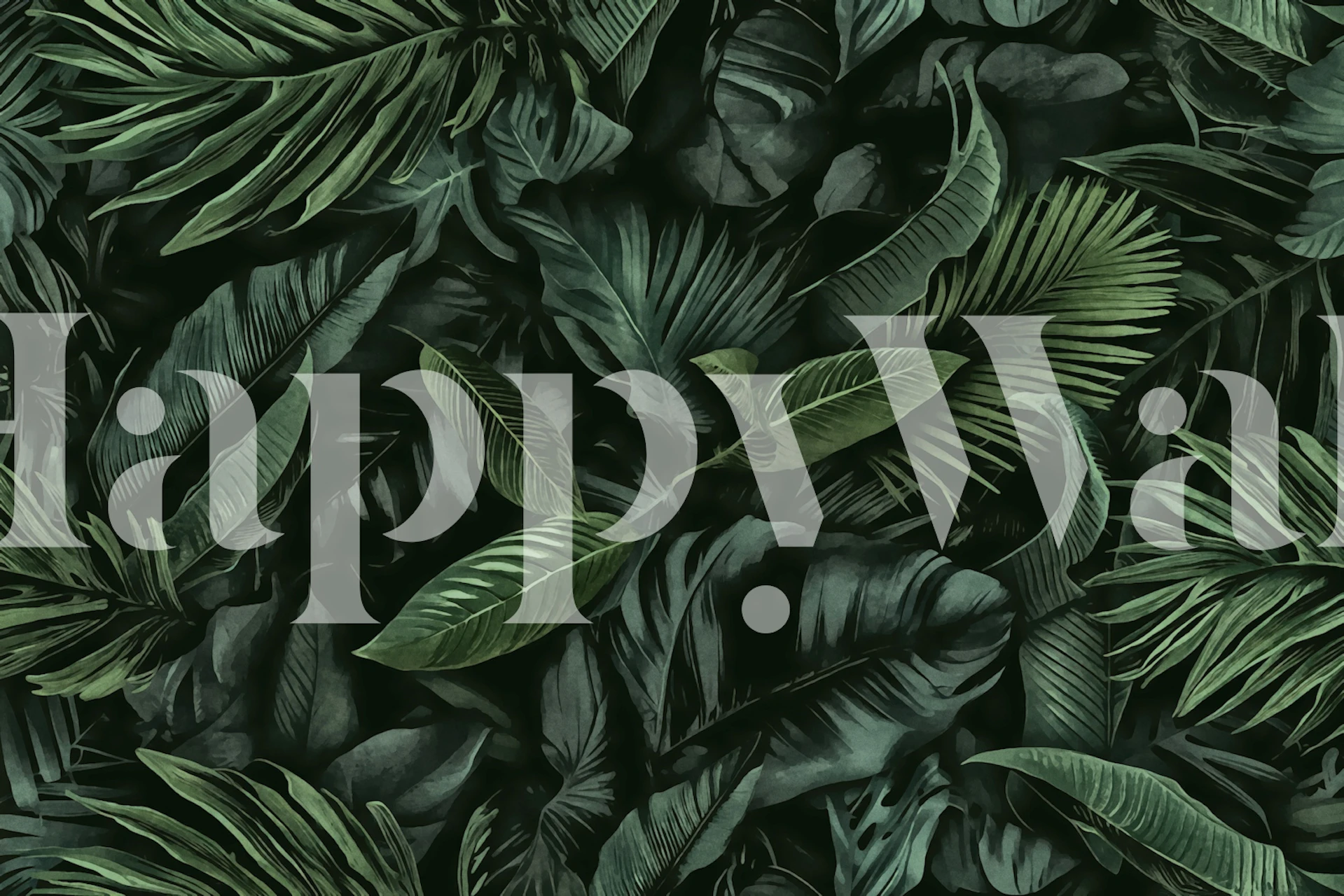 Green jungle wallpaper in a room setting