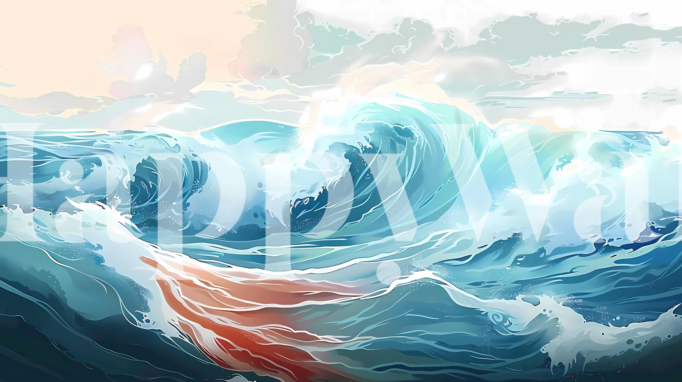 Rough Sea 2 tapetti esitelty huoneessa