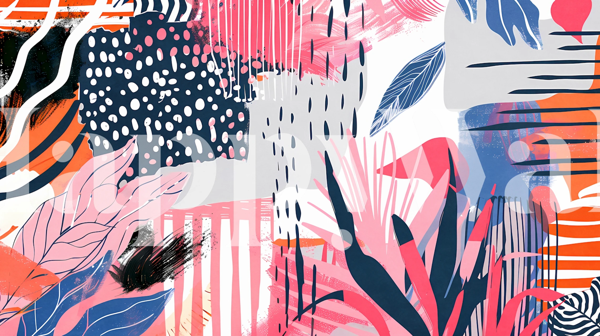 Minimal Tropical Scenery 3 tapet i et rom