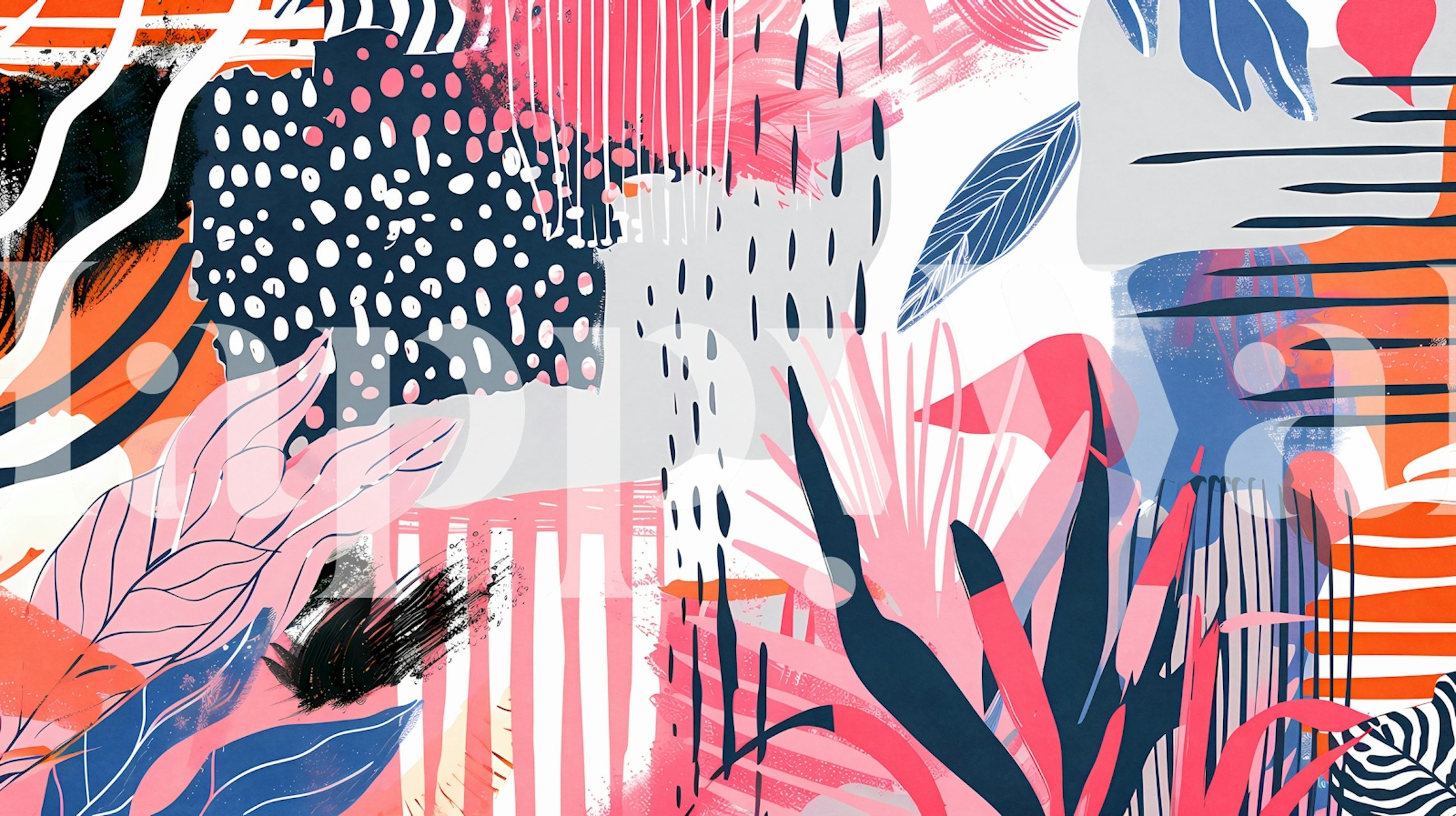 Minimal Tropical Scenery 3 tapet i et rom