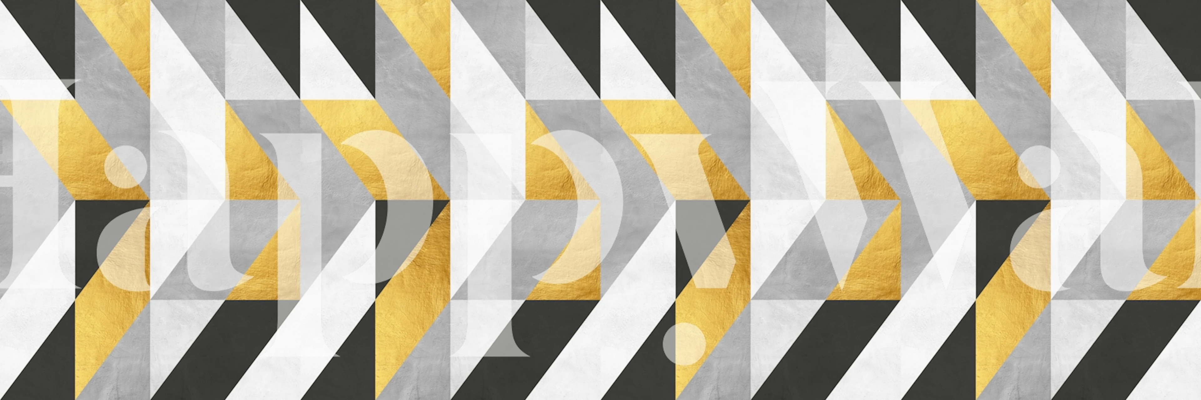 Gold and black geometric shapes wallpaper