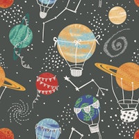 Vibrant Solar System (Charcoal) tapet